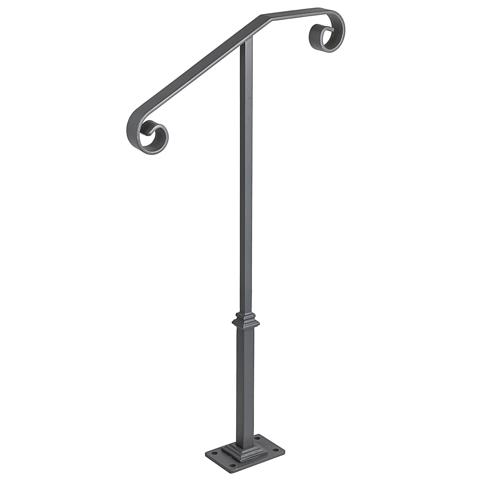 Wrought Iron Handrail For Outdoor Steps Grey Transitional Railing_voghion.com